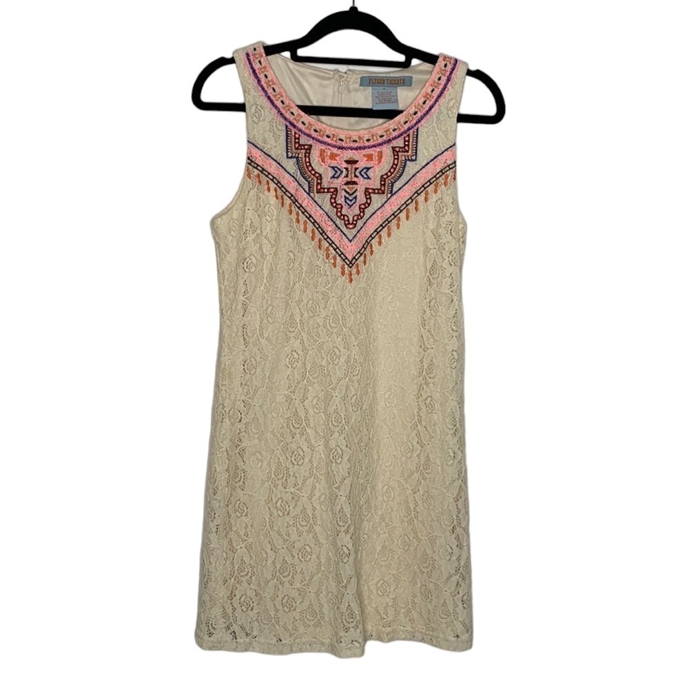 T20 Flying Tomato Lace Midi dress with tribal aztec southwest print front size m